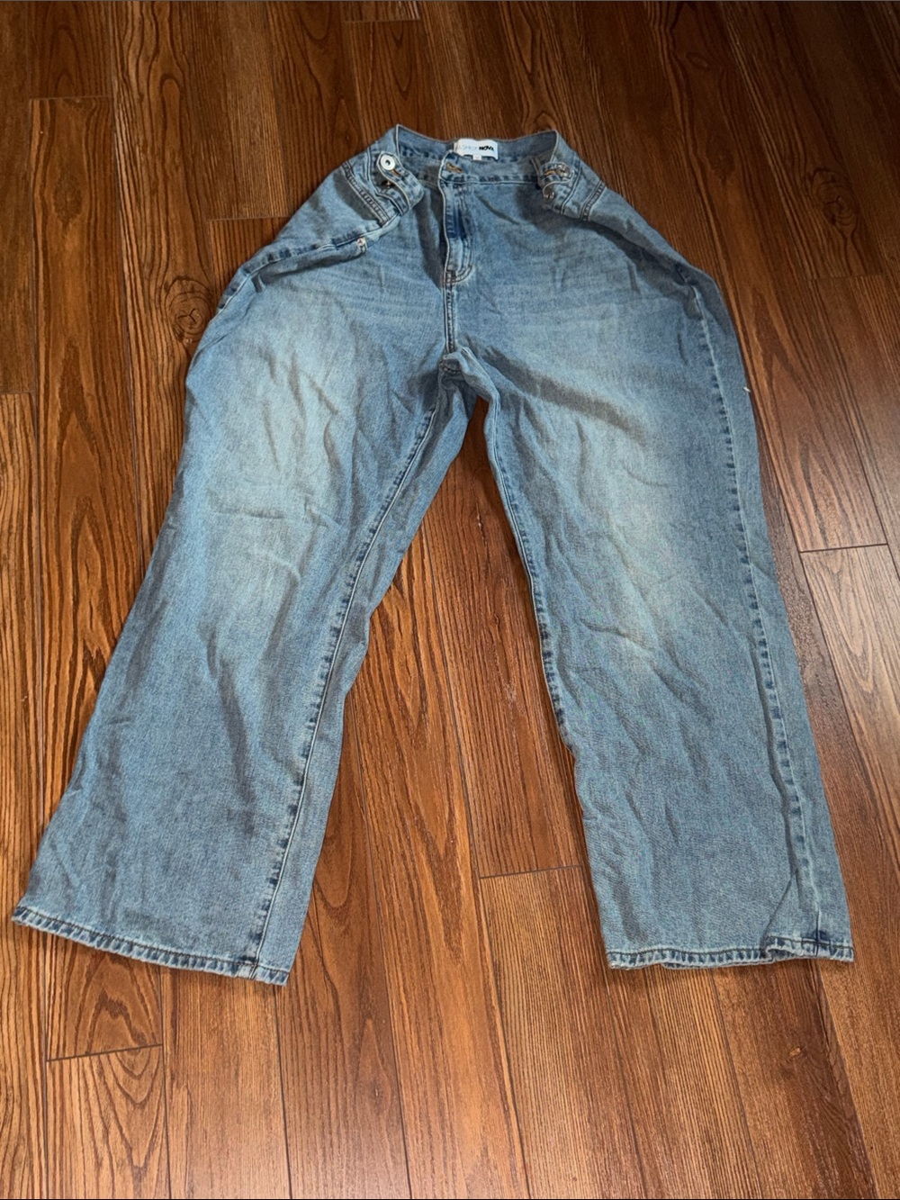 Fashion Nova Women's Light Blue Wide Leg Jeans